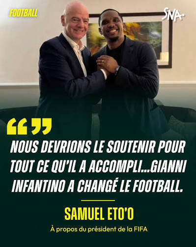 54 associations membres de la CAF ont officiellement décidé de soutenir Gianni Infantino pour la présidence de la FIFA en 2027.