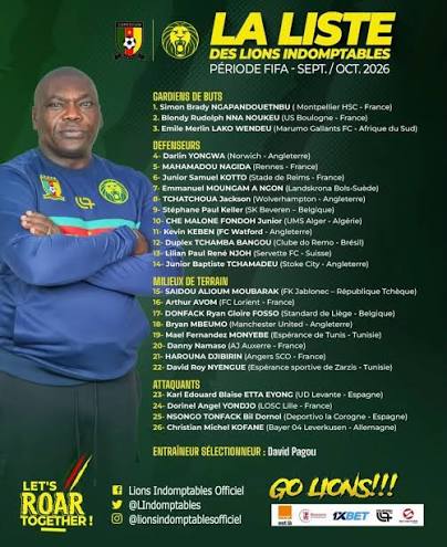 Nommé sélectionneur des Lions Indomptables par la FECAFOOT le 1er décembre 2025, David Pagou dirige la sélection nationale depuis un peu plus de neuf mois.